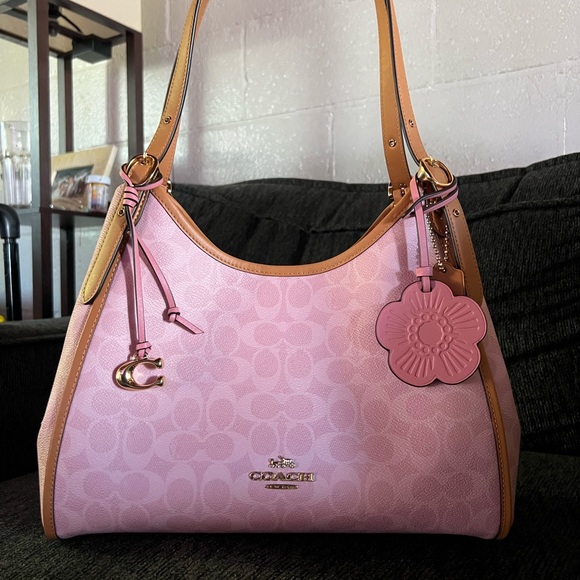 Coach Handbags - Coach powder Pink Signature Canvas “Erin” Shoulder Bag